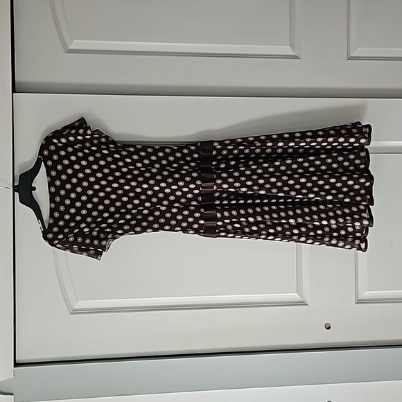 Flowy, lined,drop waist, midi dress. - Picture 6 of 6